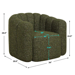 Lenoir Green Upholstered Swivel Chair - Ornate Home