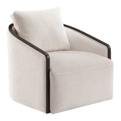 Lenora Beige Accent Chair W/Swivel - Ornate Home
