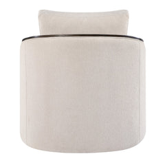 Lenora Beige Accent Chair W/Swivel - Ornate Home
