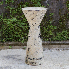 Lenora Black/White Stone Drink Table - Ornate Home