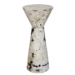 Lenora Black/White Stone Drink Table - Ornate Home