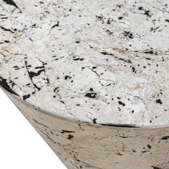 Lenora Black/White Stone Drink Table - Ornate Home