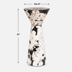 Lenora Black/White Stone Drink Table - Ornate Home