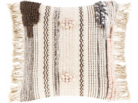 Lenorah Pink&White Textured Throw Pillow - Clearance - Ornate Home