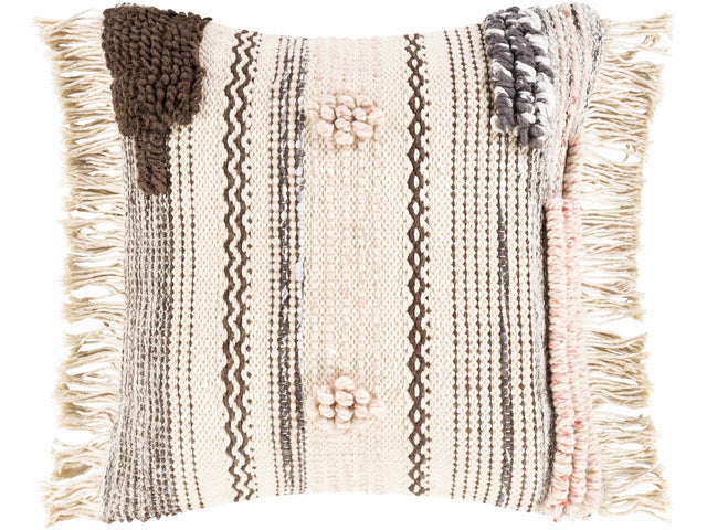 Lenorah Pink&White Textured Throw Pillow - Clearance - Ornate Home