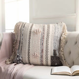 Lenorah Pink&White Textured Throw Pillow - Clearance - Ornate Home