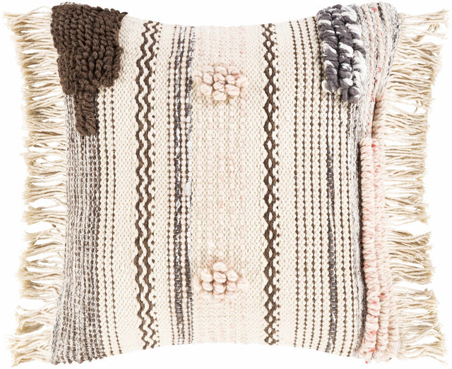 Lenorah Pink&White Textured Throw Pillow - Clearance - Ornate Home