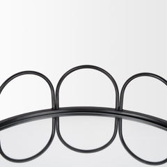 Lenore Black Round Metal/Mirror Tray (Set of 2)