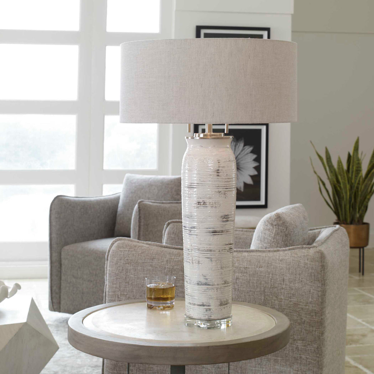 Lenta White Table Lamp - Ornate Home