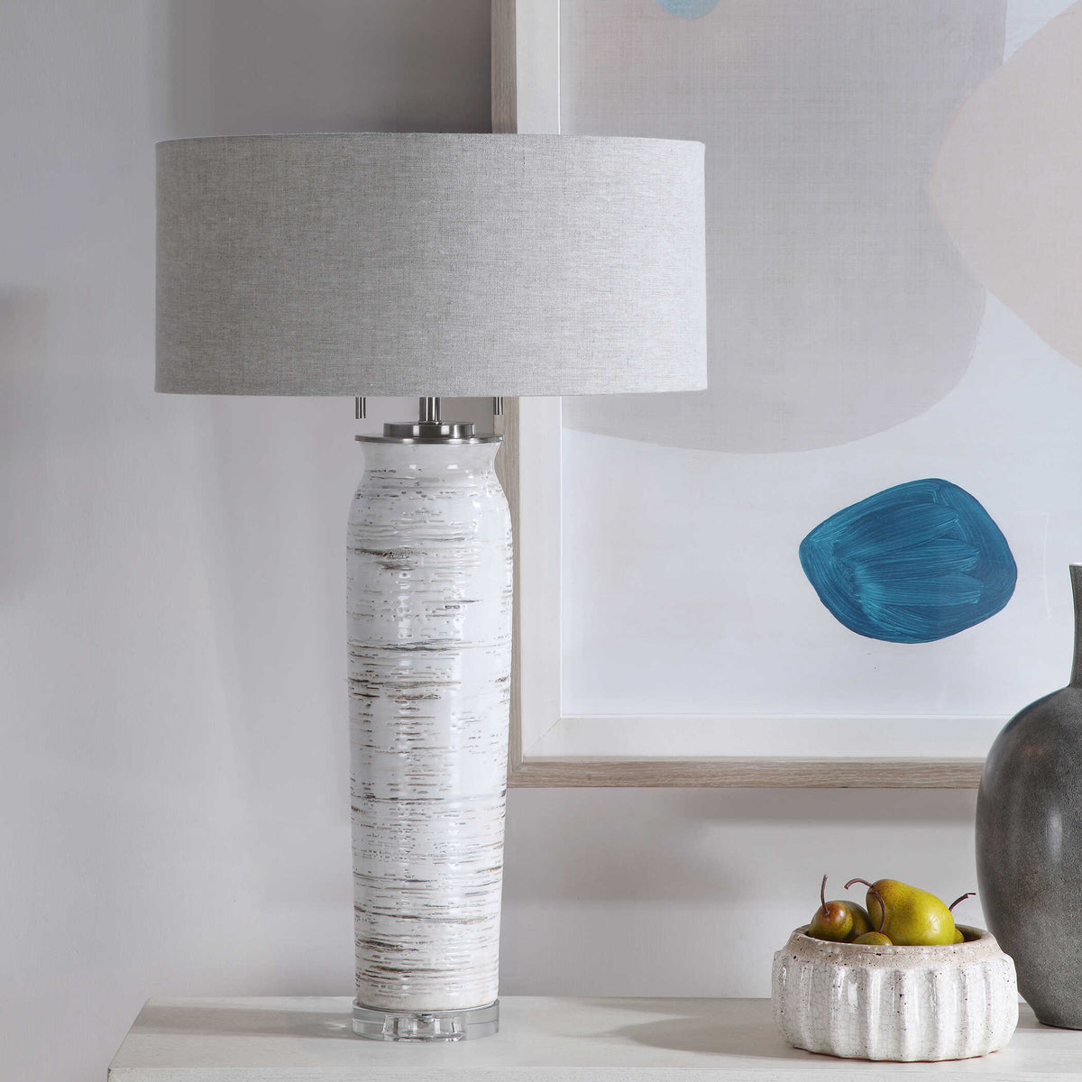 Lenta White Table Lamp - Ornate Home
