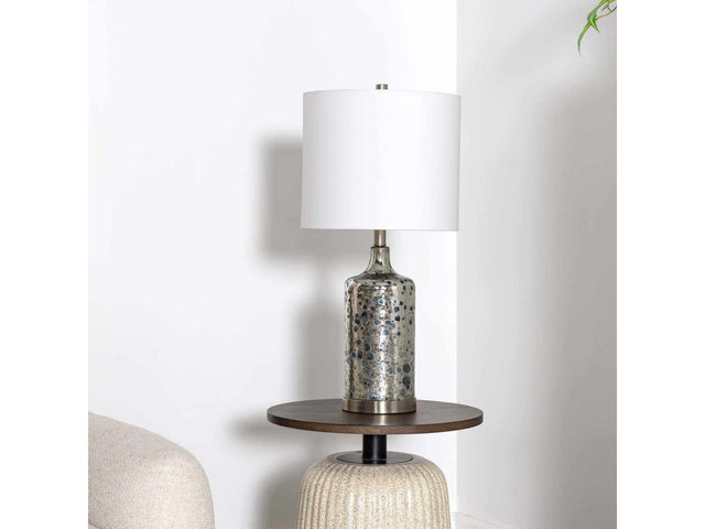 Lentner Ribbed White Ceramic Table Lamp - Ornate Home