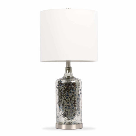 Lentner Ribbed White Ceramic Table Lamp - Ornate Home