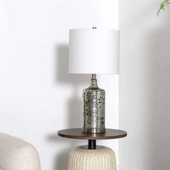 Lentner Ribbed White Ceramic Table Lamp - Ornate Home