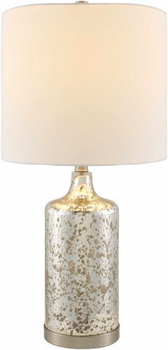 Lentner Ribbed White Ceramic Table Lamp - Ornate Home