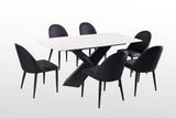 Lenvik Black/White 7 Piece Dining Set - Ornate Home