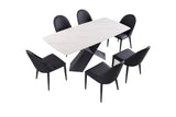 Lenvik Black/White 7 Piece Dining Set - Ornate Home