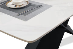 Lenvik Black/White 7 Piece Dining Set - Ornate Home