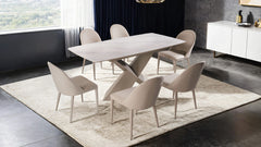 Lenvik Brown 7 Piece Dining Set - Ornate Home