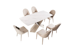 Lenvik Brown 7 Piece Dining Set - Ornate Home