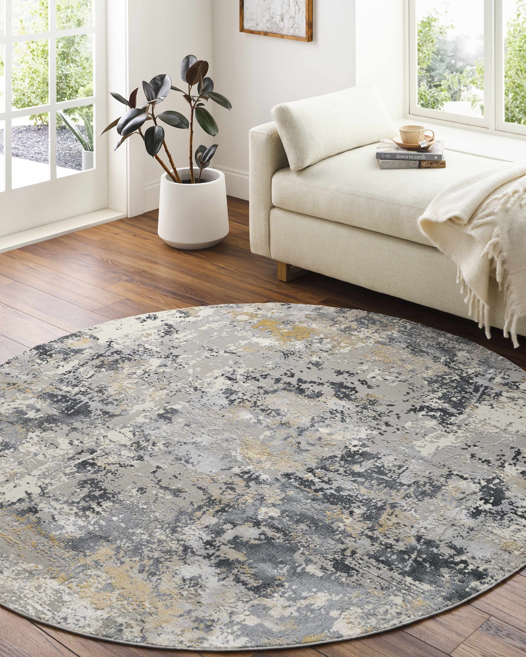 Lenzburg Faux Silk Abstract Rug - Ornate Home