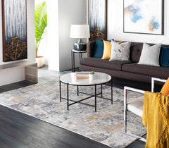 Lenzburg Faux Silk Abstract Rug - Ornate Home