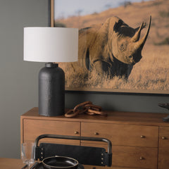 Leo Black/White Hammered Table Lamp - Ornate Home