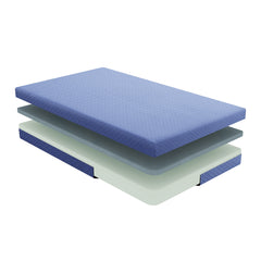 Leo Blue 7" Twin Gel-Infused Memory Foam Mattress and Pillow Set - Ornate Home