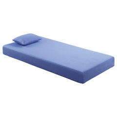 Leo Blue 7" Twin Gel-Infused Memory Foam Mattress and Pillow Set - Ornate Home