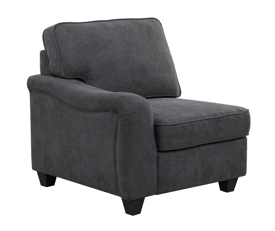 Leo Dark Gray 119"W Woven Fabric 5-Seater Sofa & Ottoman - Ornate Home