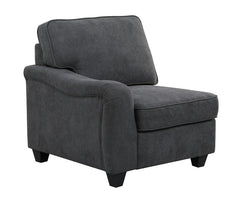 Leo Dark Gray 119"W Woven Fabric 5-Seater Sofa & Ottoman - Ornate Home