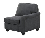 Leo Dark Gray 119"W Woven Fabric 5-Seater Sofa & Ottoman - Ornate Home