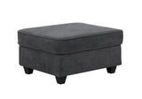 Leo Dark Gray 119"W Woven Fabric 5-Seater Sofa & Ottoman - Ornate Home