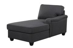 Leo Dark Gray 125"W Linen Modular L-Shape Sectional Sofa with Right-Facing Chaise & Ottoman - Ornate Home