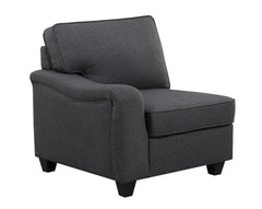 Leo Dark Gray 125"W Linen Modular L-Shape Sectional Sofa with Right-Facing Chaise & Ottoman - Ornate Home