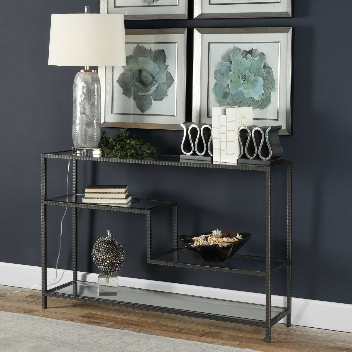Leo Gray Industrial Console Table - Ornate Home