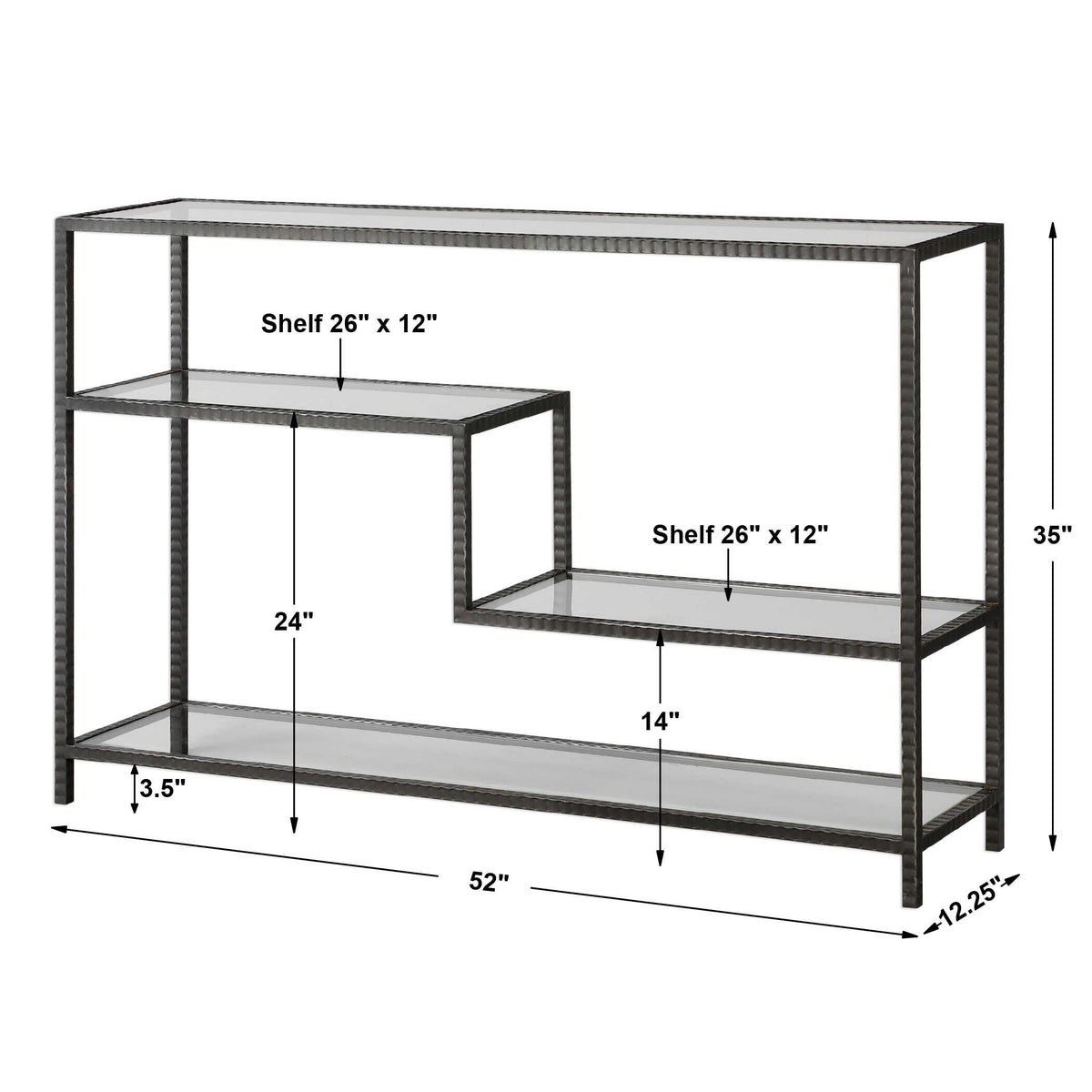 Leo Gray Industrial Console Table - Ornate Home