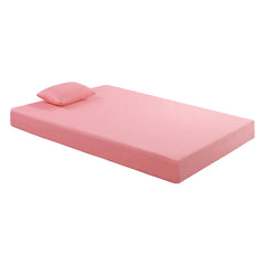 Leo Pink 7" Full Gel-Infused Memory Foam Mattress and Pillow Set - Ornate Home