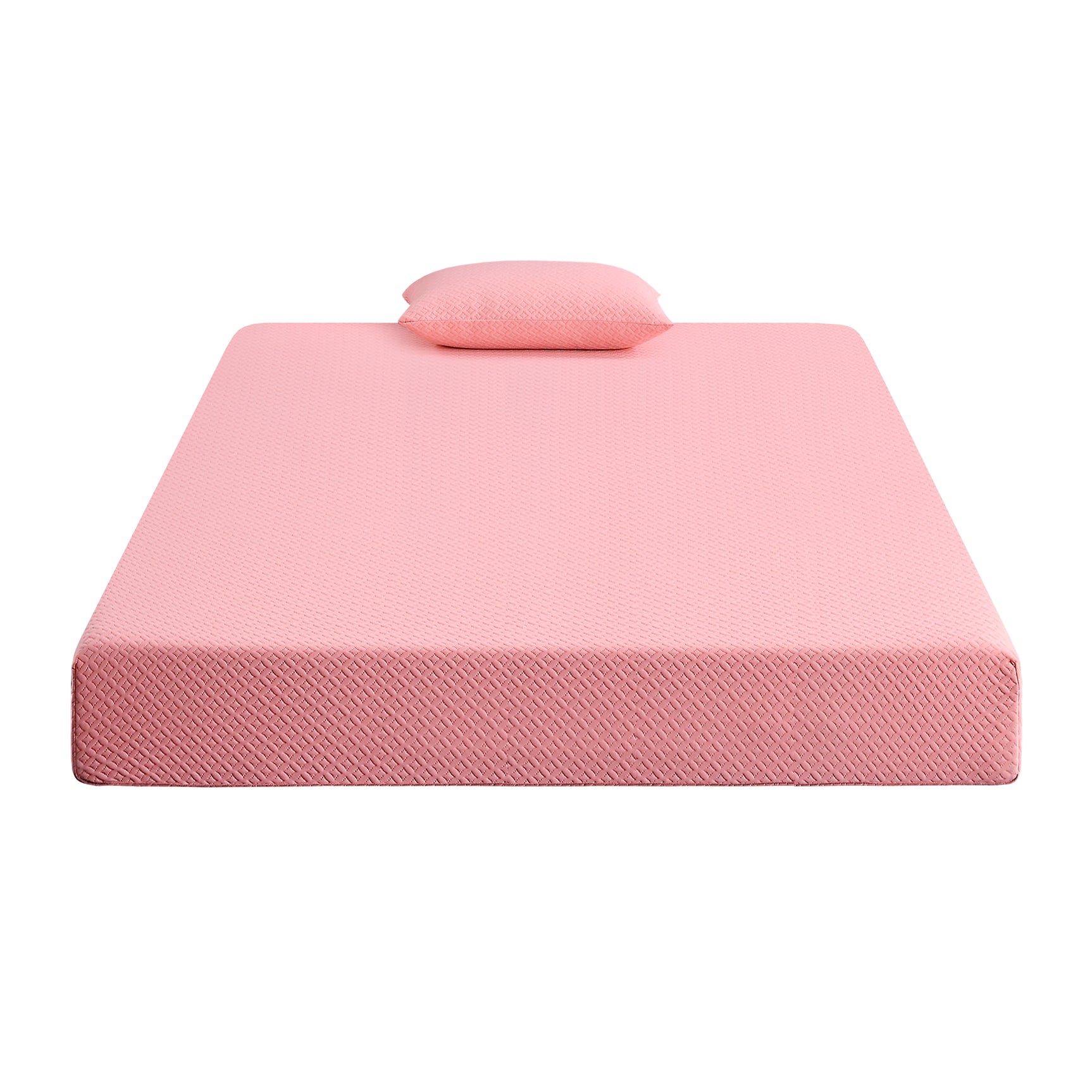 Leo Pink 7" Full Gel-Infused Memory Foam Mattress and Pillow Set - Ornate Home