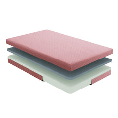 Leo Pink 7" Twin Gel-Infused Memory Foam Mattress and Pillow Set - Ornate Home