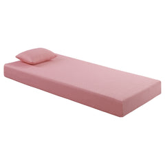 Leo Pink 7" Twin Gel-Infused Memory Foam Mattress and Pillow Set - Ornate Home