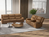 Leolinus Brown Leather Loveseat - Ornate Home