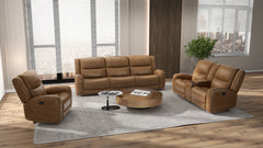Leolinus Brown Leather Recliner - Ornate Home