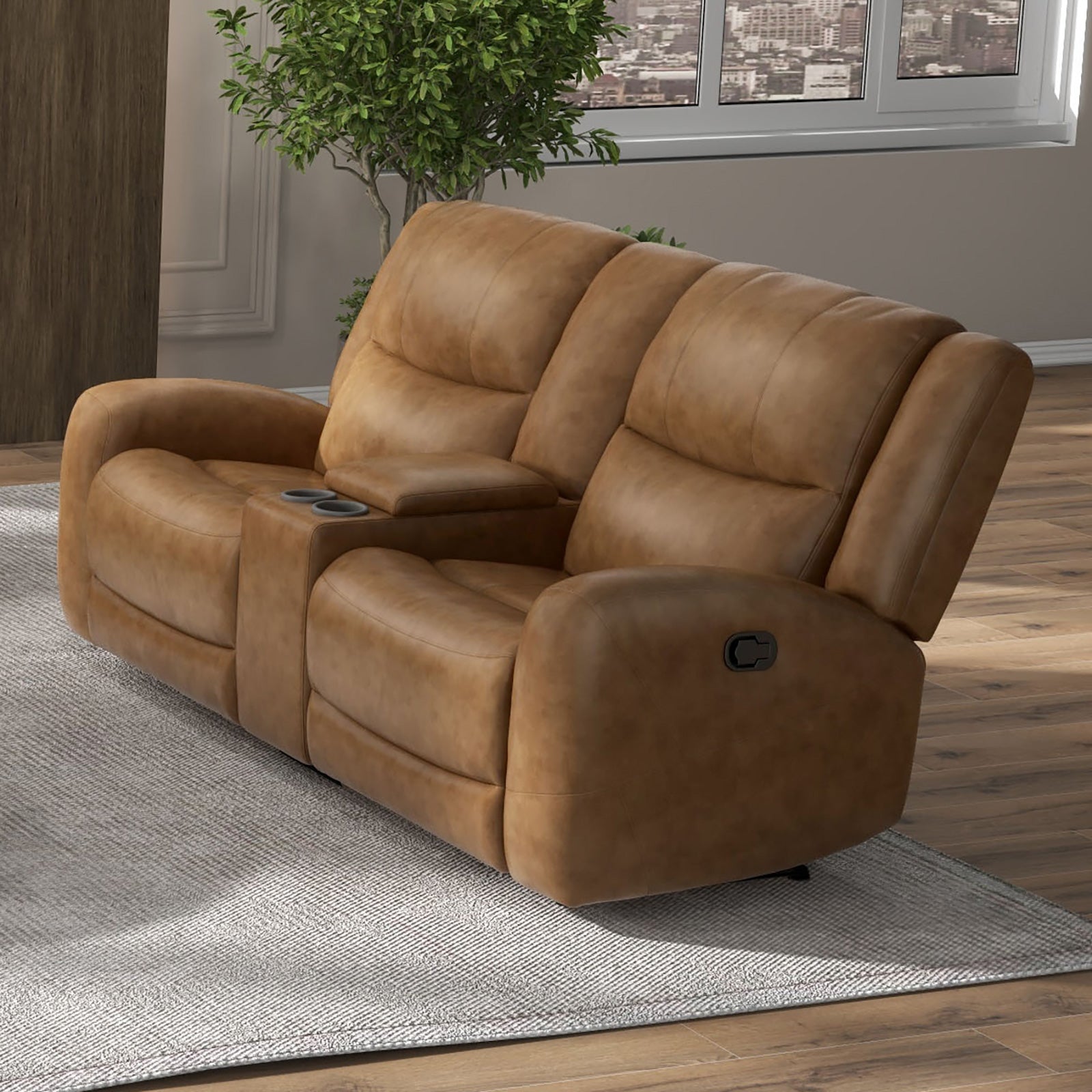 Leolinus Brown Leather Sofa & Loveseat - Ornate Home