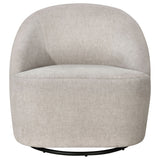 Leon Beige Chenille Upholstered Swivel Accent Chair - Ornate Home