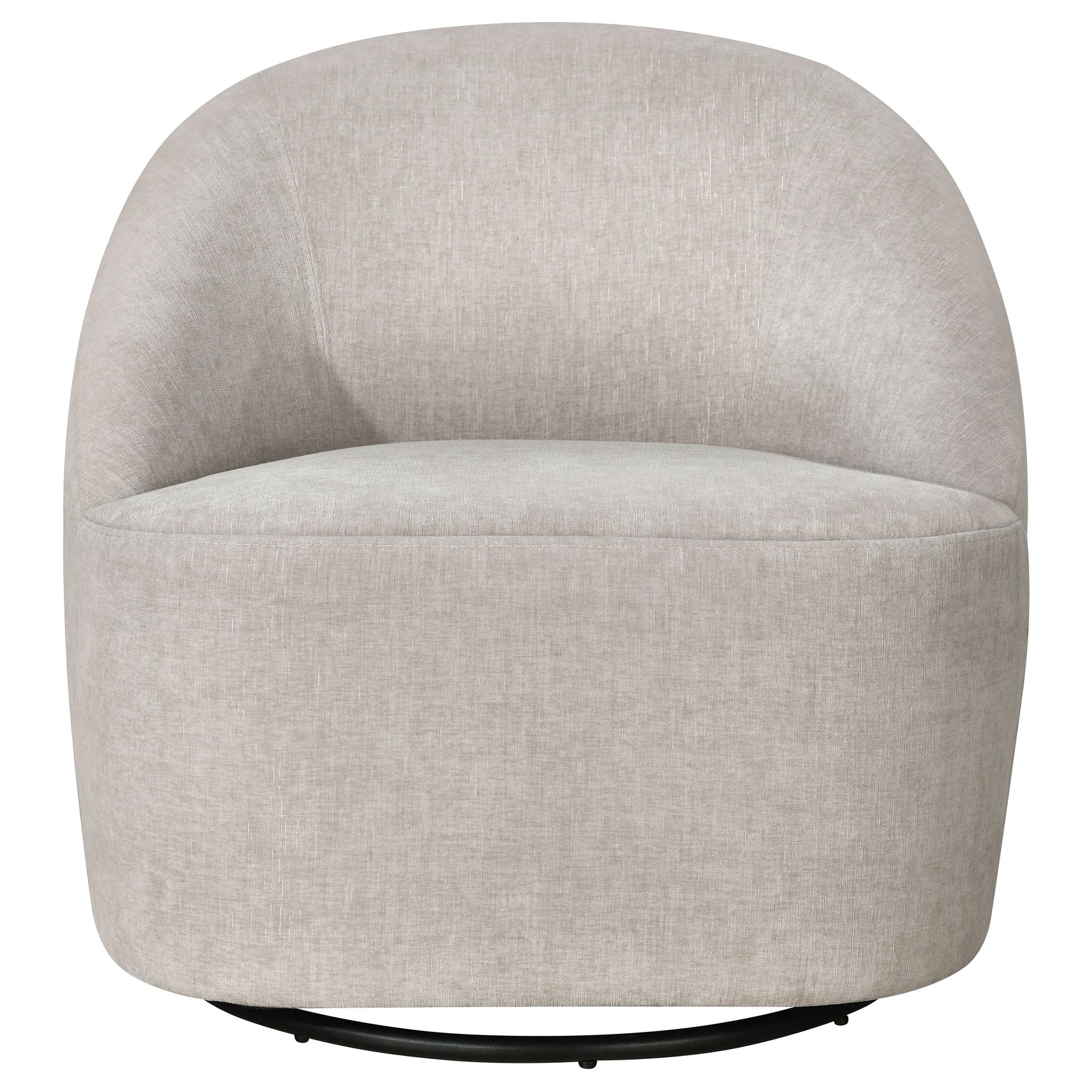 Leon Beige Chenille Upholstered Swivel Accent Chair - Ornate Home