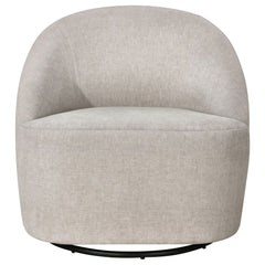 Leon Beige Chenille Upholstered Swivel Accent Chair - Ornate Home