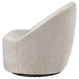Leon Beige Chenille Upholstered Swivel Accent Chair - Ornate Home