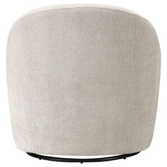Leon Beige Chenille Upholstered Swivel Accent Chair - Ornate Home