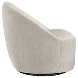 Leon Beige Chenille Upholstered Swivel Accent Chair - Ornate Home