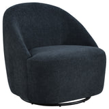 Leon Black Chenille Upholstered Swivel Accent Chair - Ornate Home